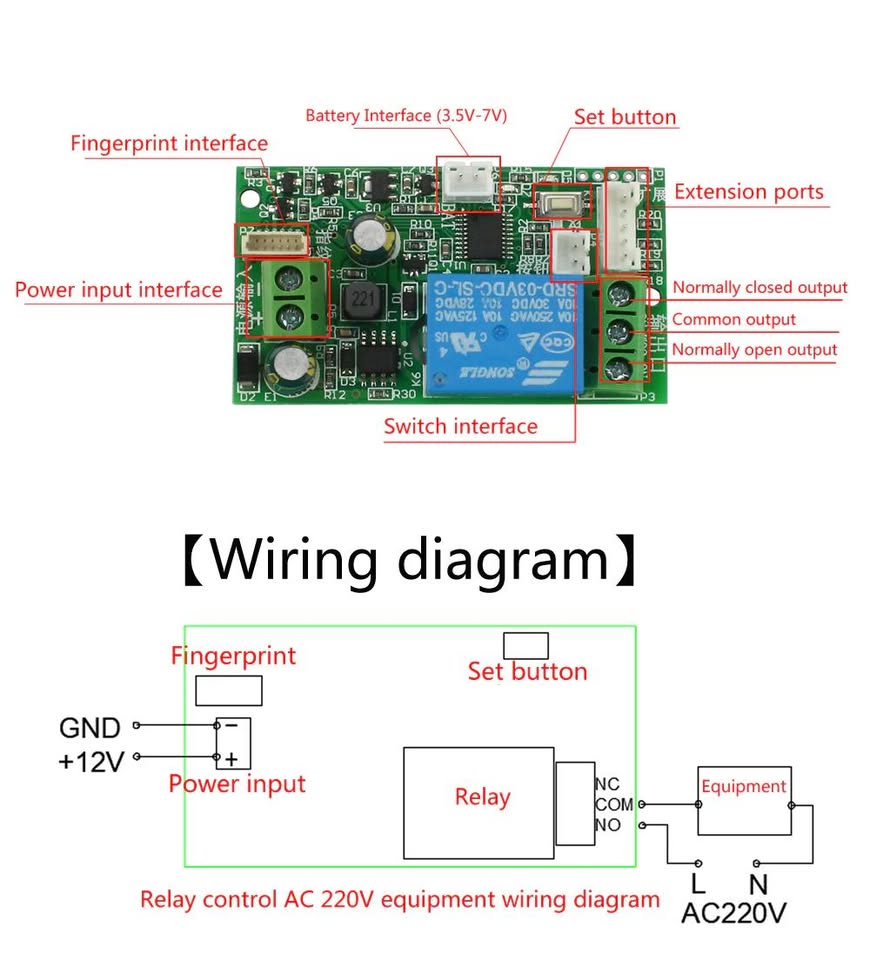 Placa De Control De Huellas Dactilares X5 Access Control 7-3 - Imagen 6