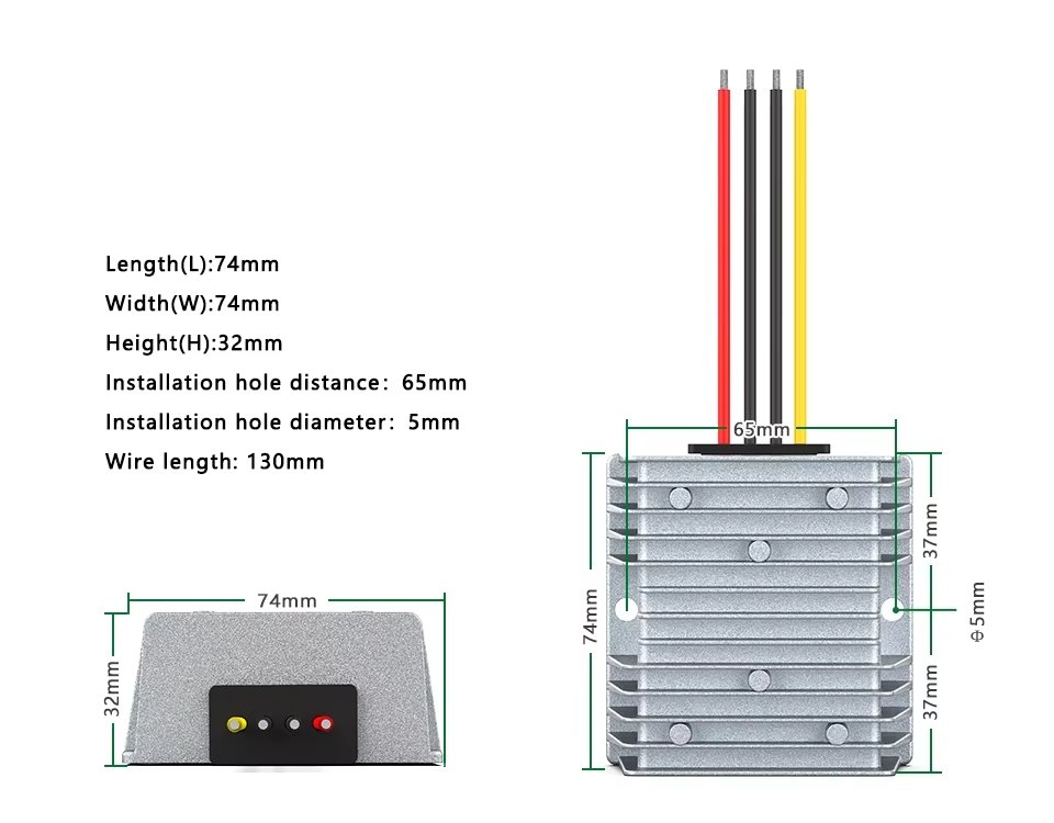 Convertidor DC-DC Buck Boost 9V a 36V a 12V 8A 96W - Imagen 4