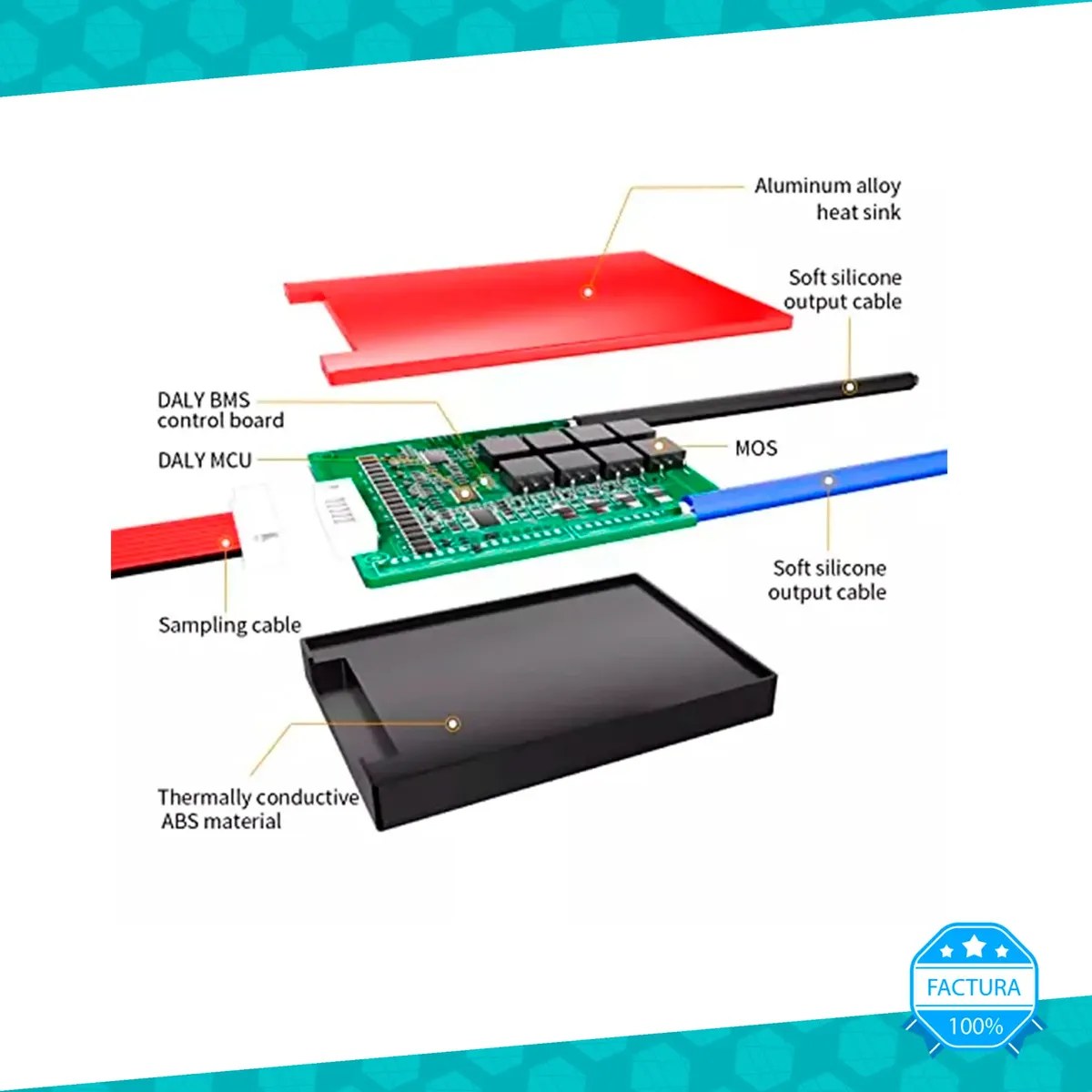 BMS DALY 8S 24V 60A LiFePO4 Protección y Balanceo NTC - Imagen 4