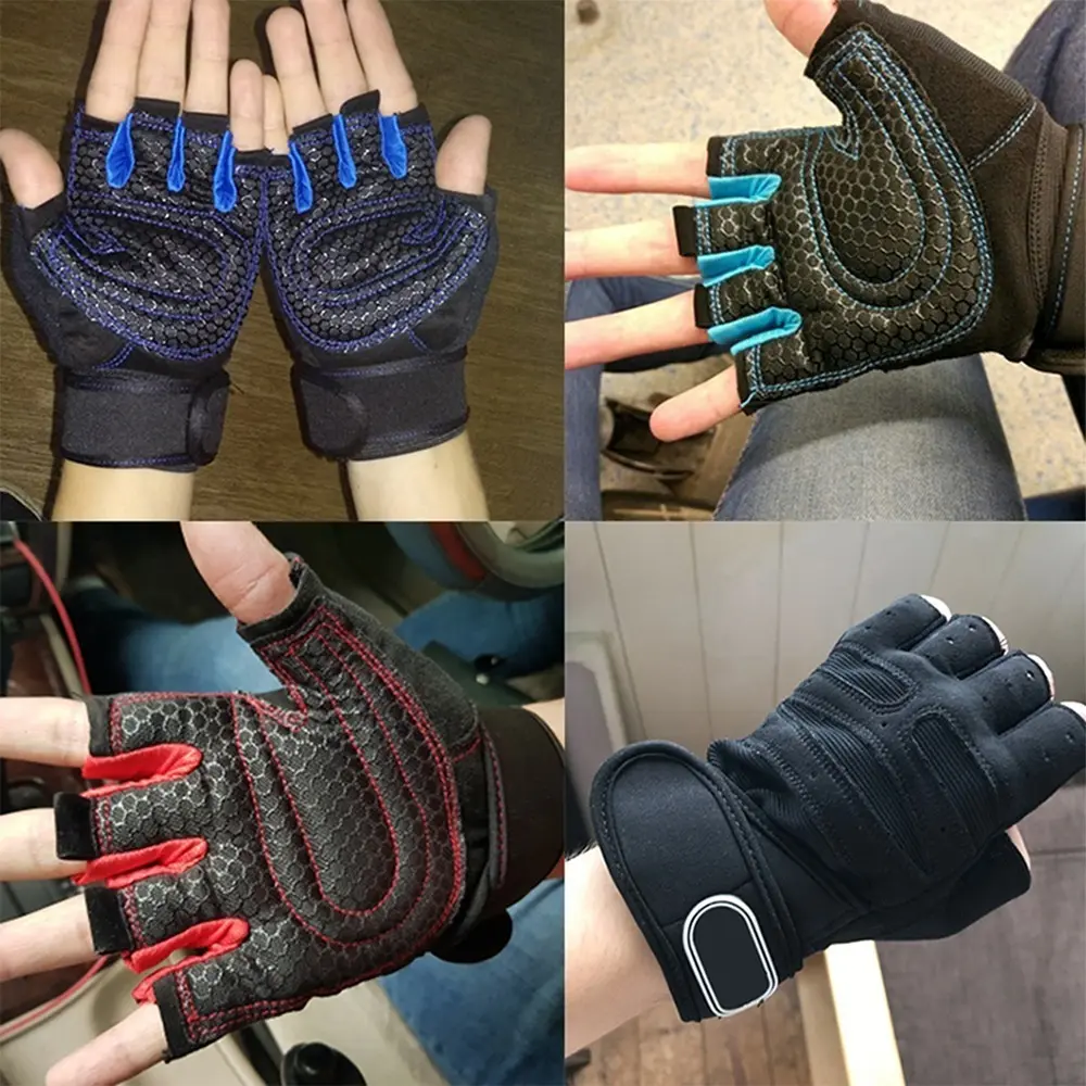 Guantes Deportivos Medio Dedo Antideslizantes Fitness Gimnasio - Imagen 3
