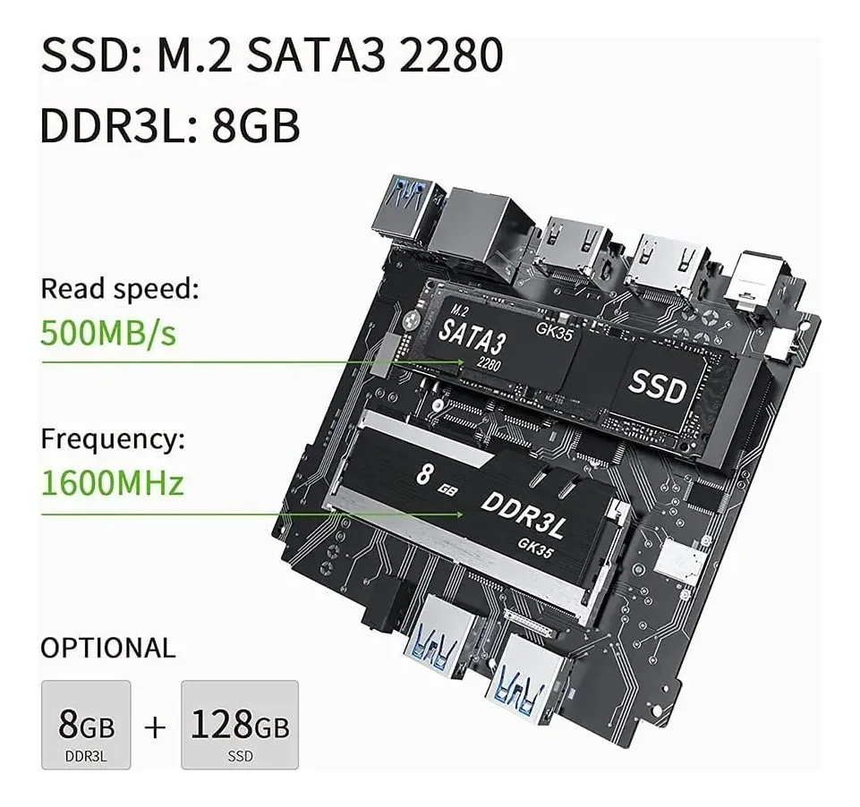 Mini PC Beelink GK35 Intel J3455 8GB RAM SSD 128GB Usado - Imagen 5
