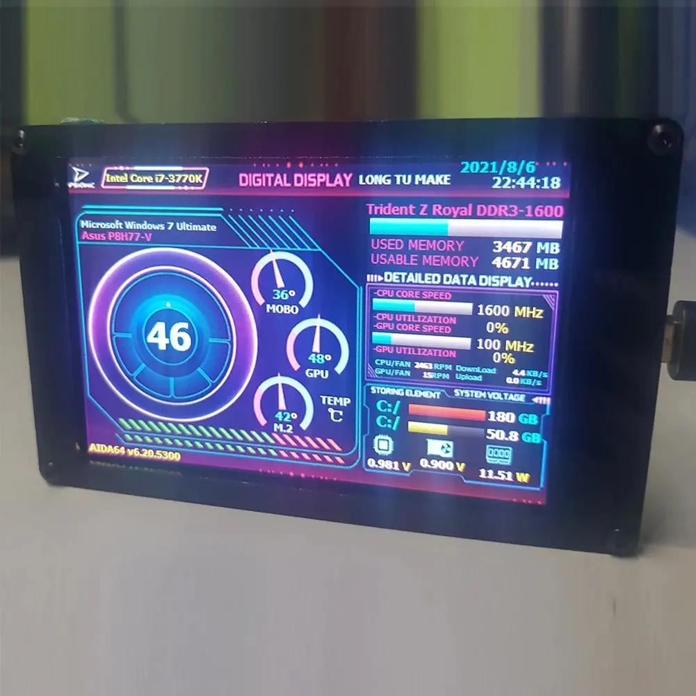 Pantalla IPS 3.5 Pulgadas USB Monitor CPU GPU RAM PC 320x480 - Imagen 5