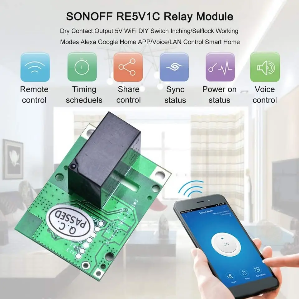 Sonoff RE5V1C Módulo de Relé Inteligente WiFi 5V - Imagen 6