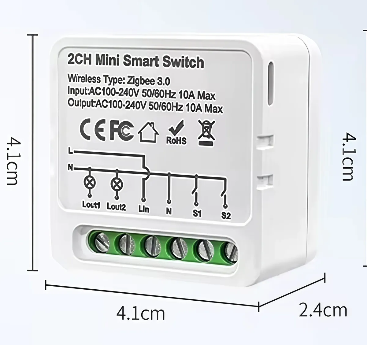 Switch Zigbee 2ch Tuya Smart Inteligente Blanco - Imagen 3