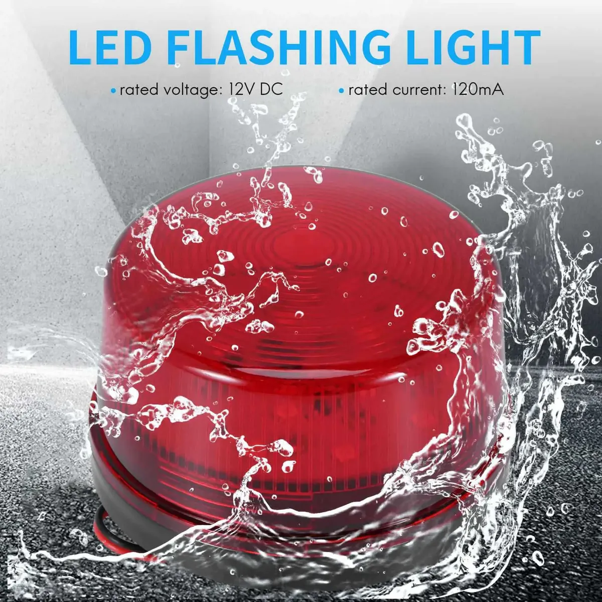 Luz LED Estroboscópica Roja 12V DC para Alarma de Seguridad – Sin Sonido - Imagen 4