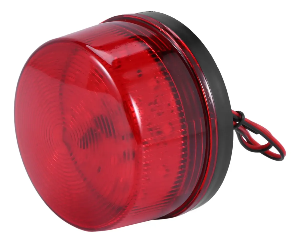 Luz LED Estroboscópica Roja 12V DC para Alarma de Seguridad – Sin Sonido - Imagen 2