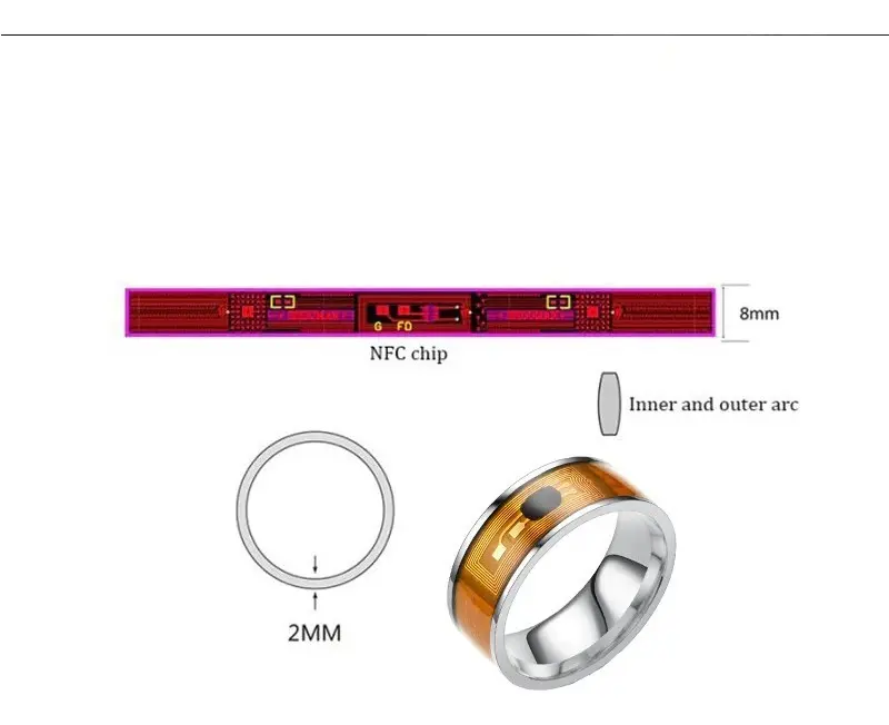 Anillo Inteligente NFC para Celular Android – Tallas 8 y 9 - Imagen 2