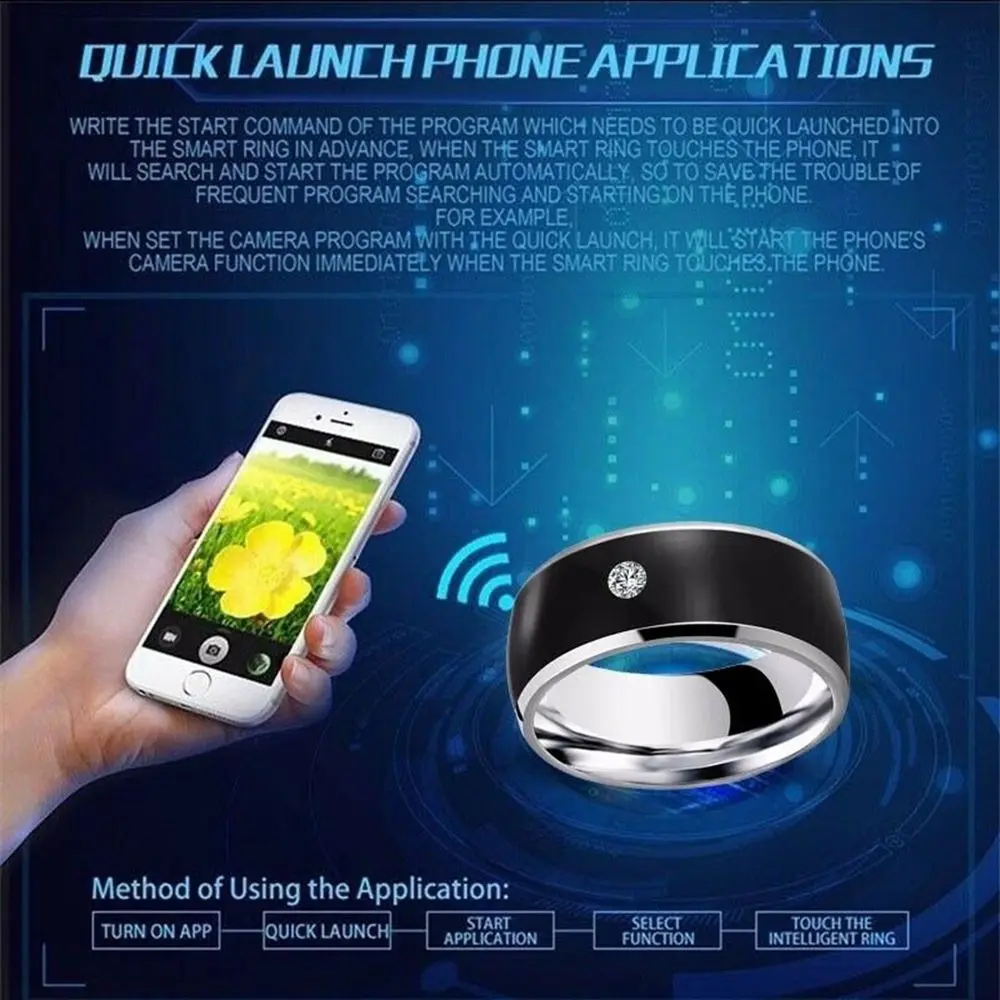 Anillo Inteligente NFC para Celular Android – Tallas 8 y 9 - Imagen 5