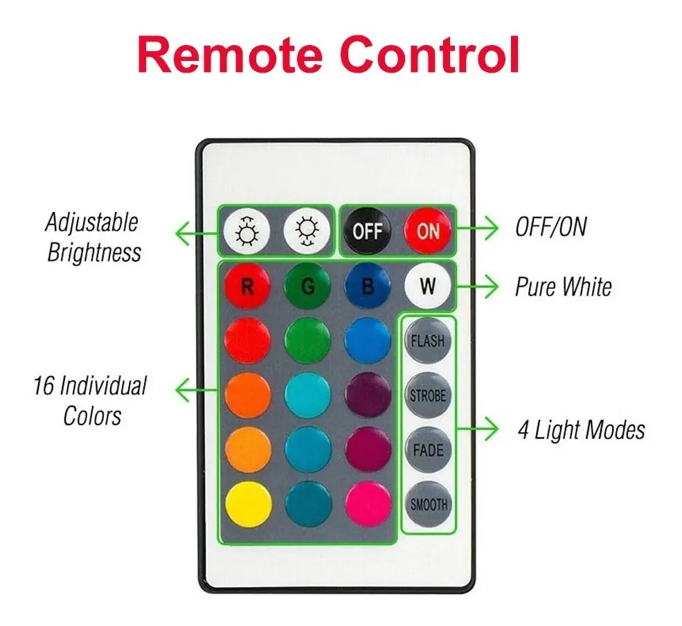 Base LED RGB Negra para Lámpara 3D Táctil con Control Remoto USB 5V - Imagen 5