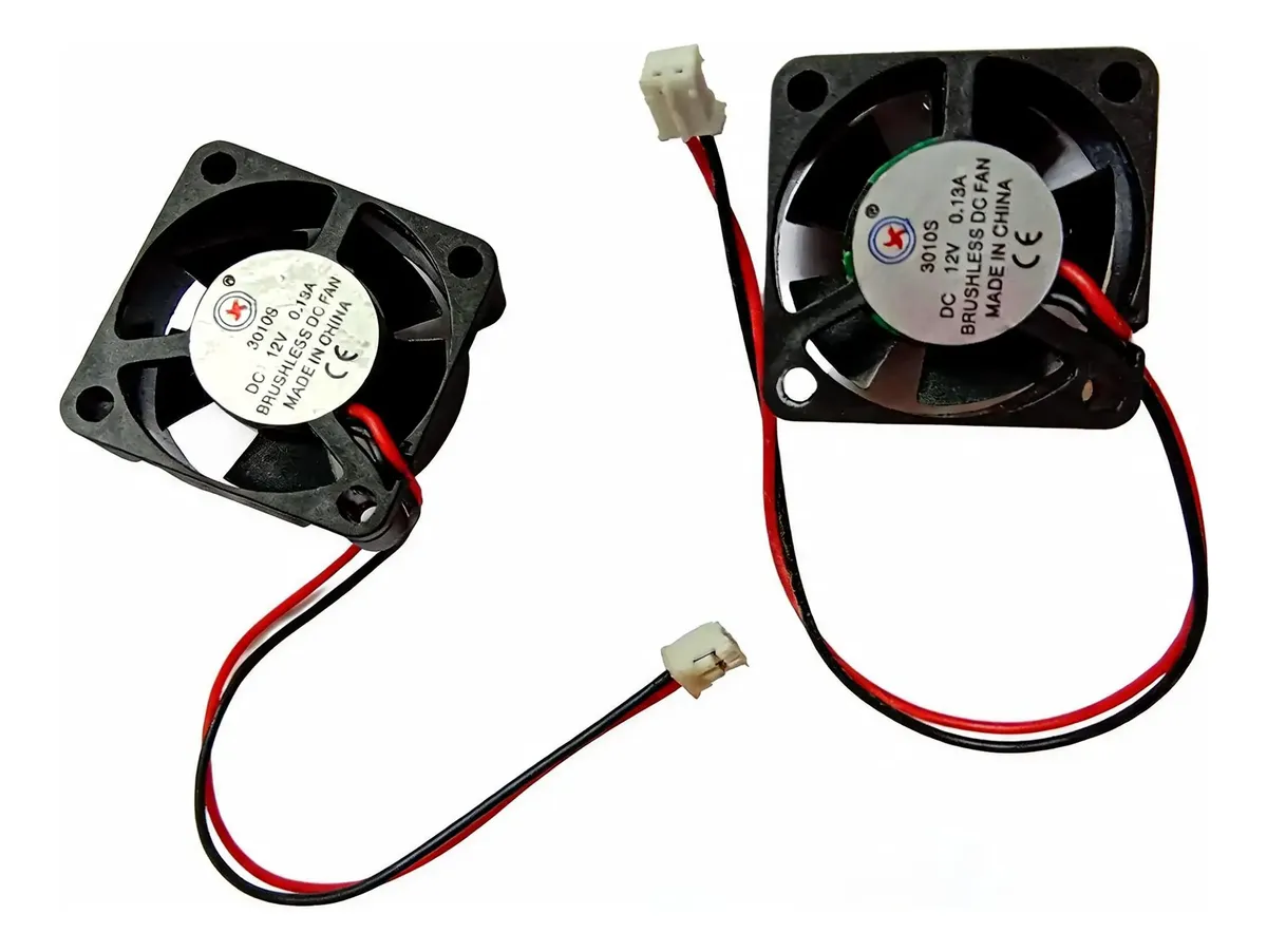 Mini Ventilador Cooler 3010 12V DC 30x30x10mm 2 Pines para Refrigeración Electrónica