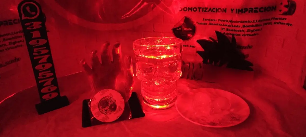 Portavaso Led Calcomania Blanco - Imagen 3