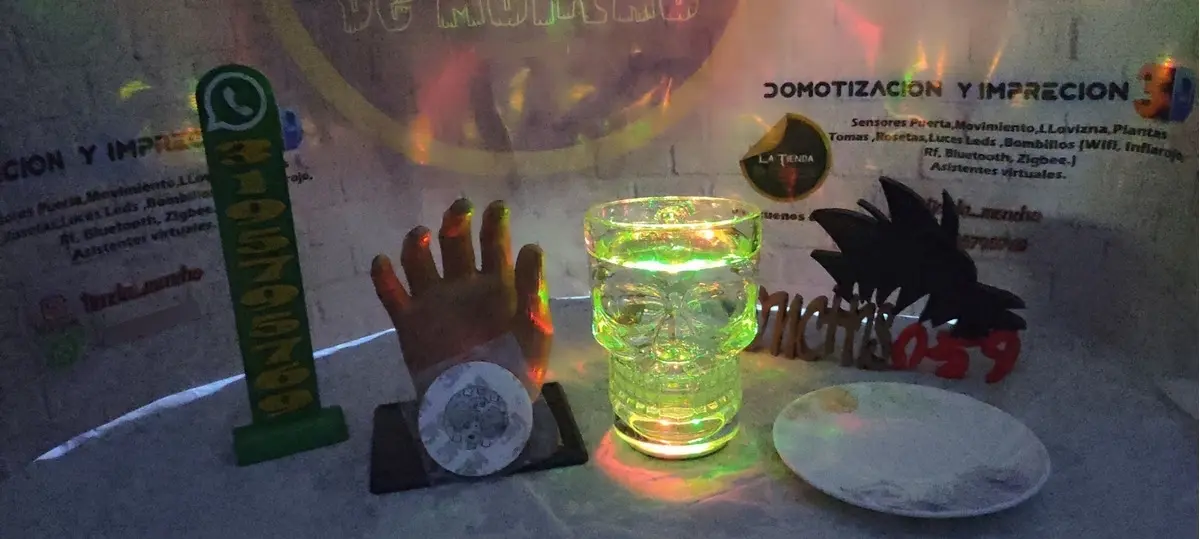 Portavaso Led Calcomania Blanco - Imagen 4