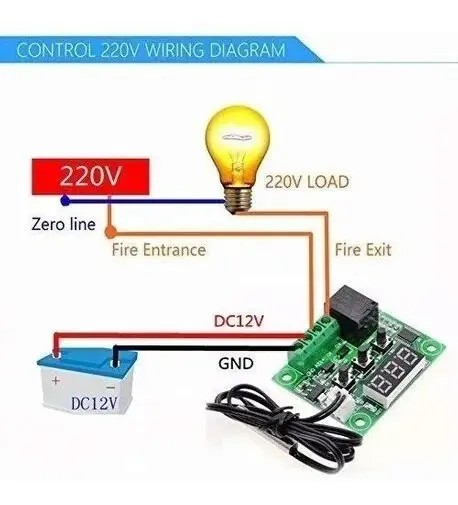 Controlador De Temperatura Digital Oem W1209 12v - Imagen 5