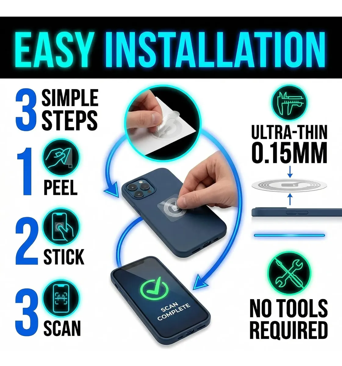 Chip NFC NTAG213 Adhesivo 20x10mm 13.56MHz x5 Unidades - Imagen 5