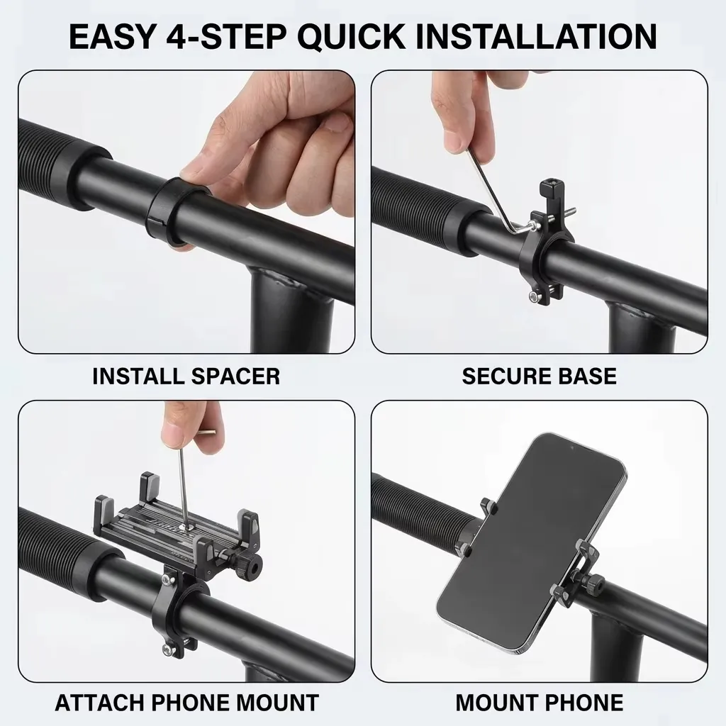 Soporte Universal Metalico Celular Bicicleta Moto - Imagen 3