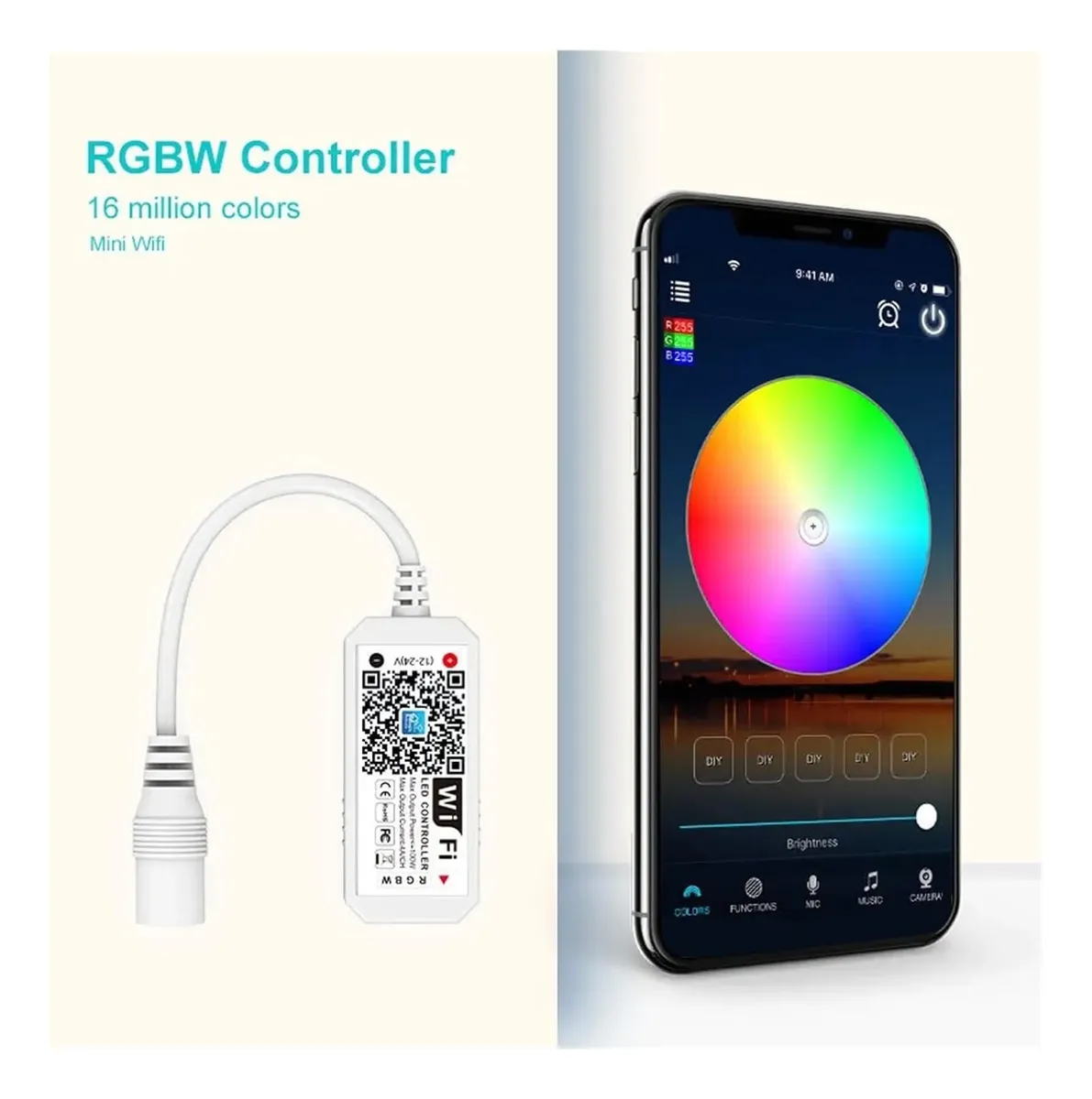 Controlador LED RGB WiFi Magic Home 12-24V con Control Remoto 24 Teclas – Compatible con Alexa y Google Home - Imagen 3