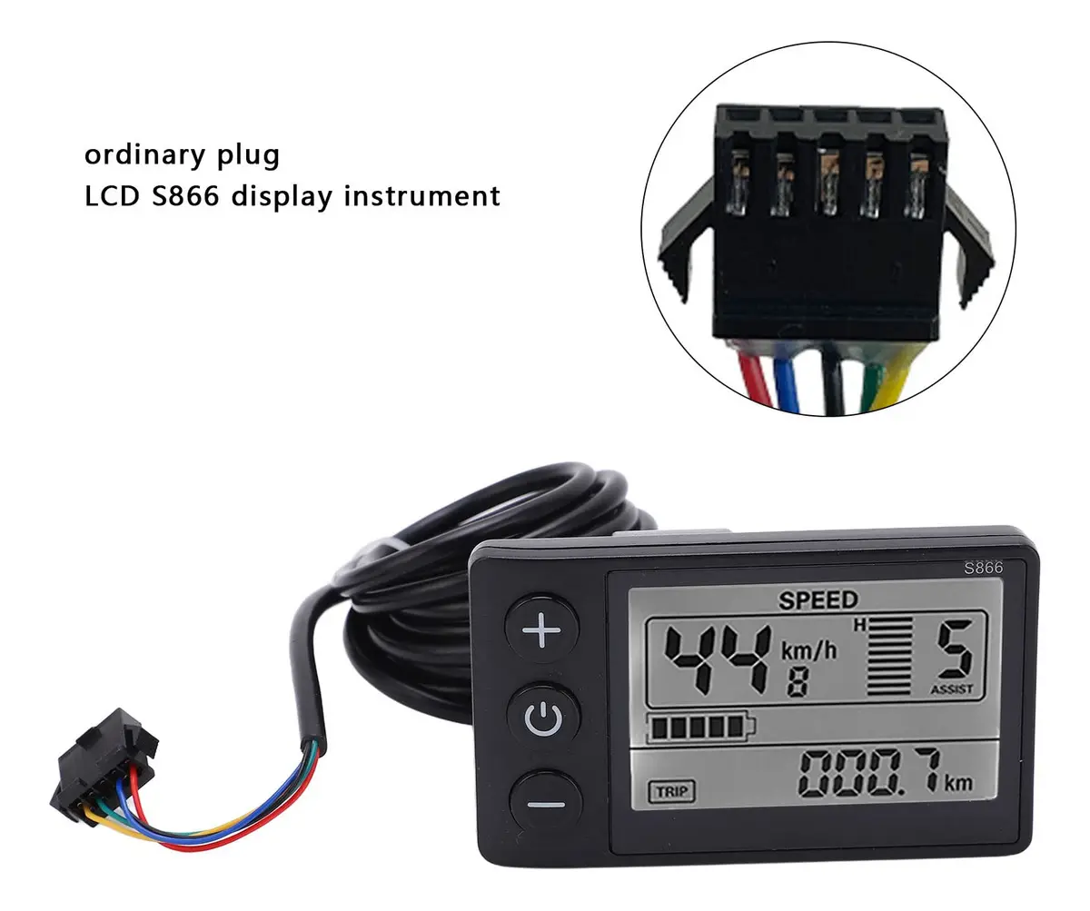 Pantalla LCD S866 3.1 Pulgadas Bicicleta Eléctrica 24V 36V 48V - Imagen 4
