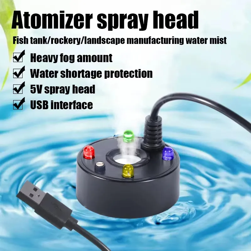 Nebulizador Ultrasónico de Agua 5V USB con Luces LED RGB Negro - Imagen 5