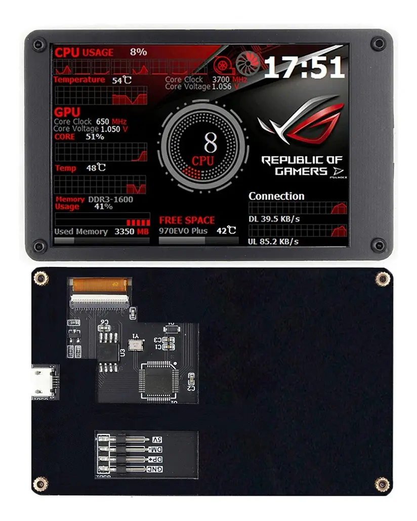 Pantalla IPS 3.5 Pulgadas USB Monitor CPU GPU RAM PC 320x480 - Imagen 6