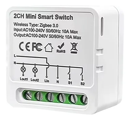 Switch Zigbee 2ch Tuya Smart Inteligente Blanco - Imagen 2