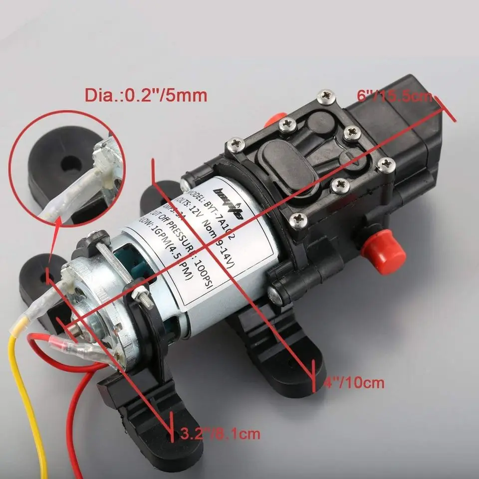 Minibomba De Agua 12v 60w Diafragma De Presión De Agua 12v - Imagen 4