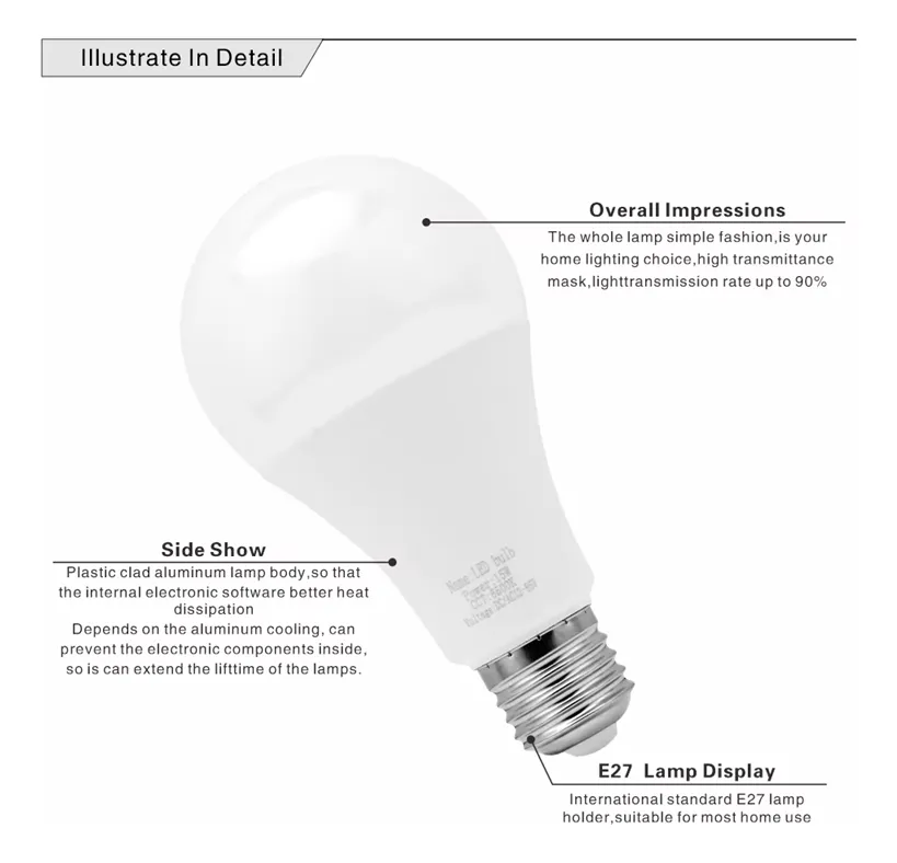 Bombillo LED Inteligente WiFi 110V E27 magic home luz blanca - Imagen 5