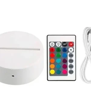 Base Lampara Aviso 3d Tactil Blanca Blanco