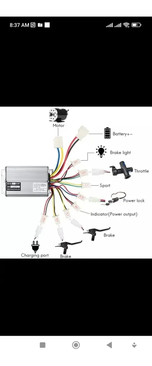 Controladora Motor DC Cepillado 48V 500W Patineta Bicicleta Eléctrica - Imagen 5