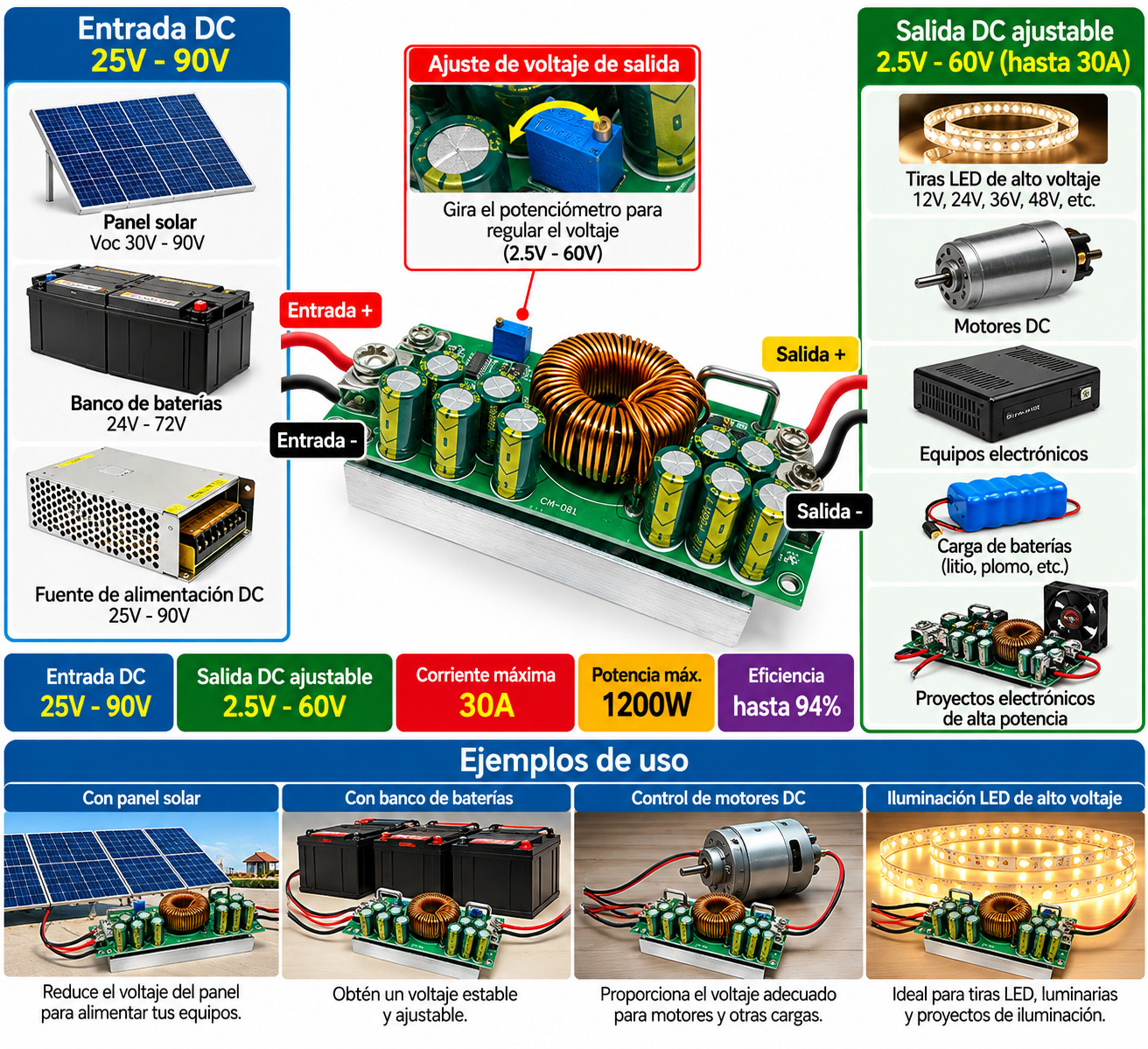Módulo Reductor Dc 1200w 30a - Imagen 5