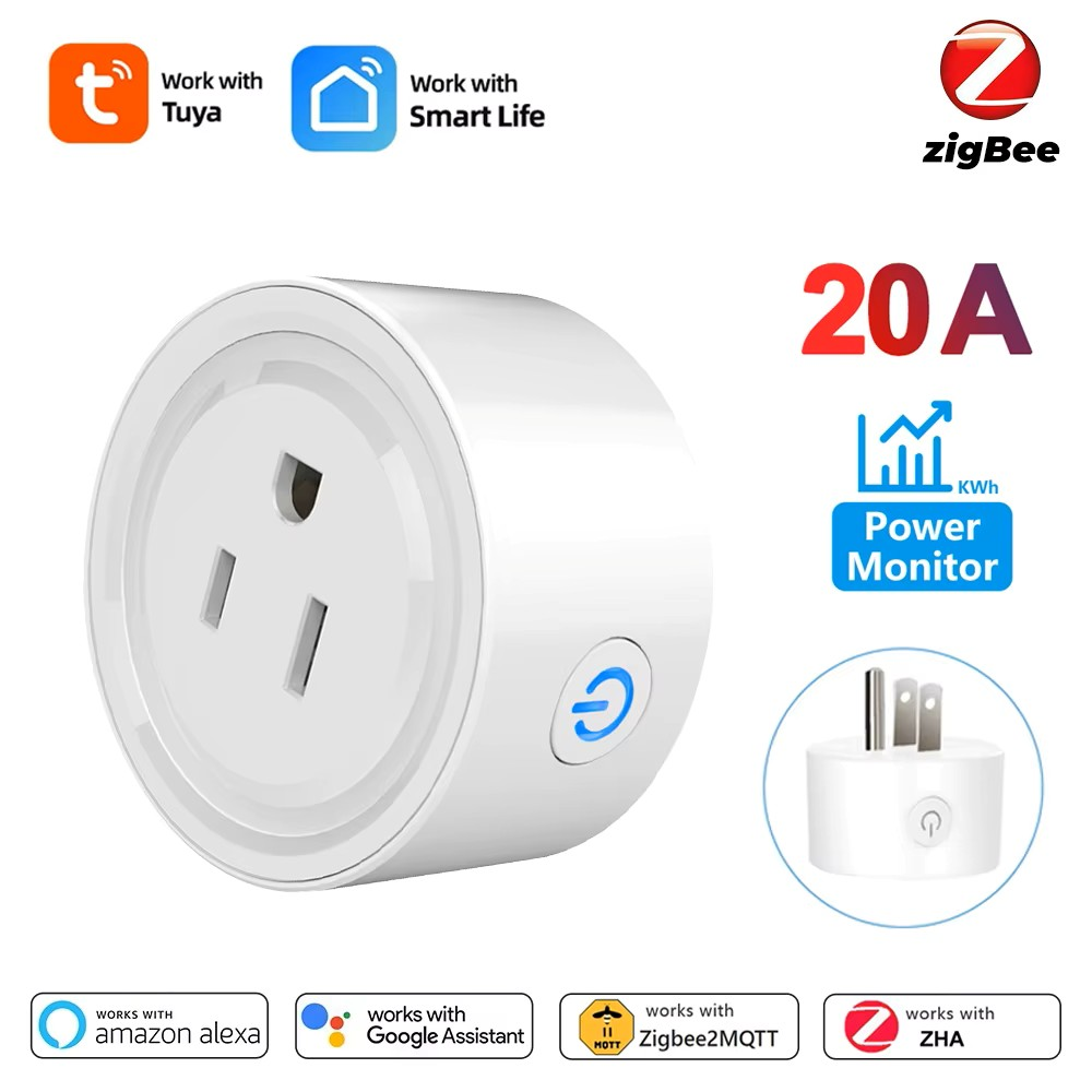 Enchufe Inteligente Zigbee 20A Tuya Medidor Consumo Energía - Imagen 2