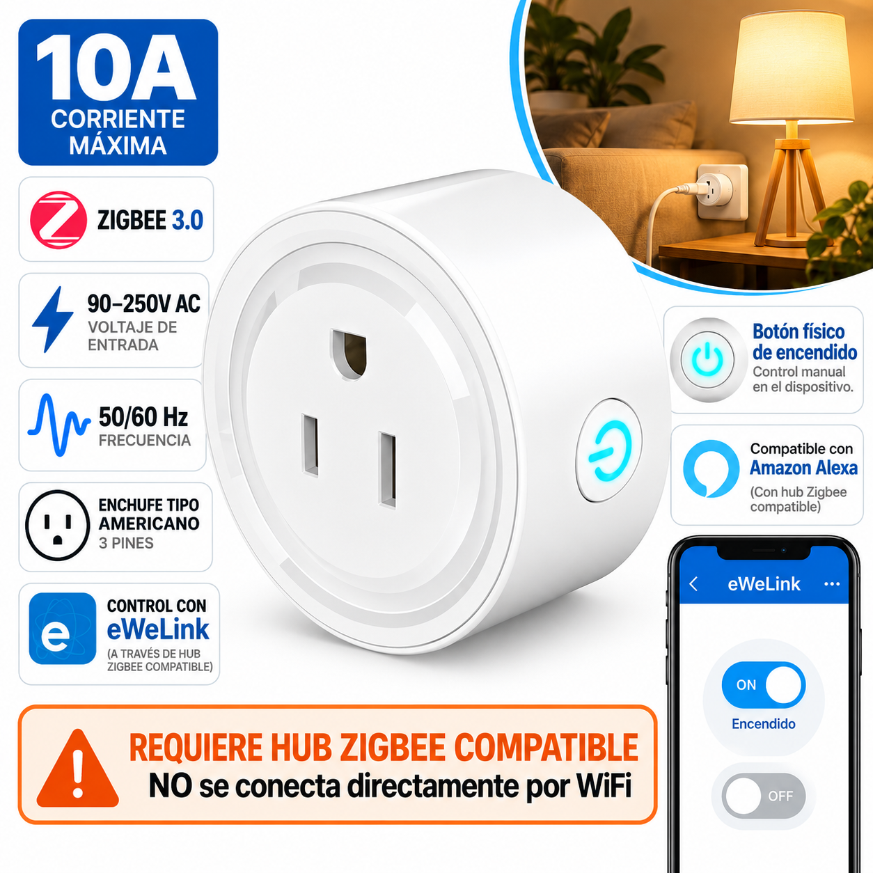 Tomacorriente Inteligente eWeLink Zigbee 3.0 - Imagen 2